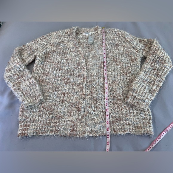 Maurices Sweater Womens Sz M Chunky Knit Cardigan Long Sleeve Shimmer Open Front - Picture 5 of 9